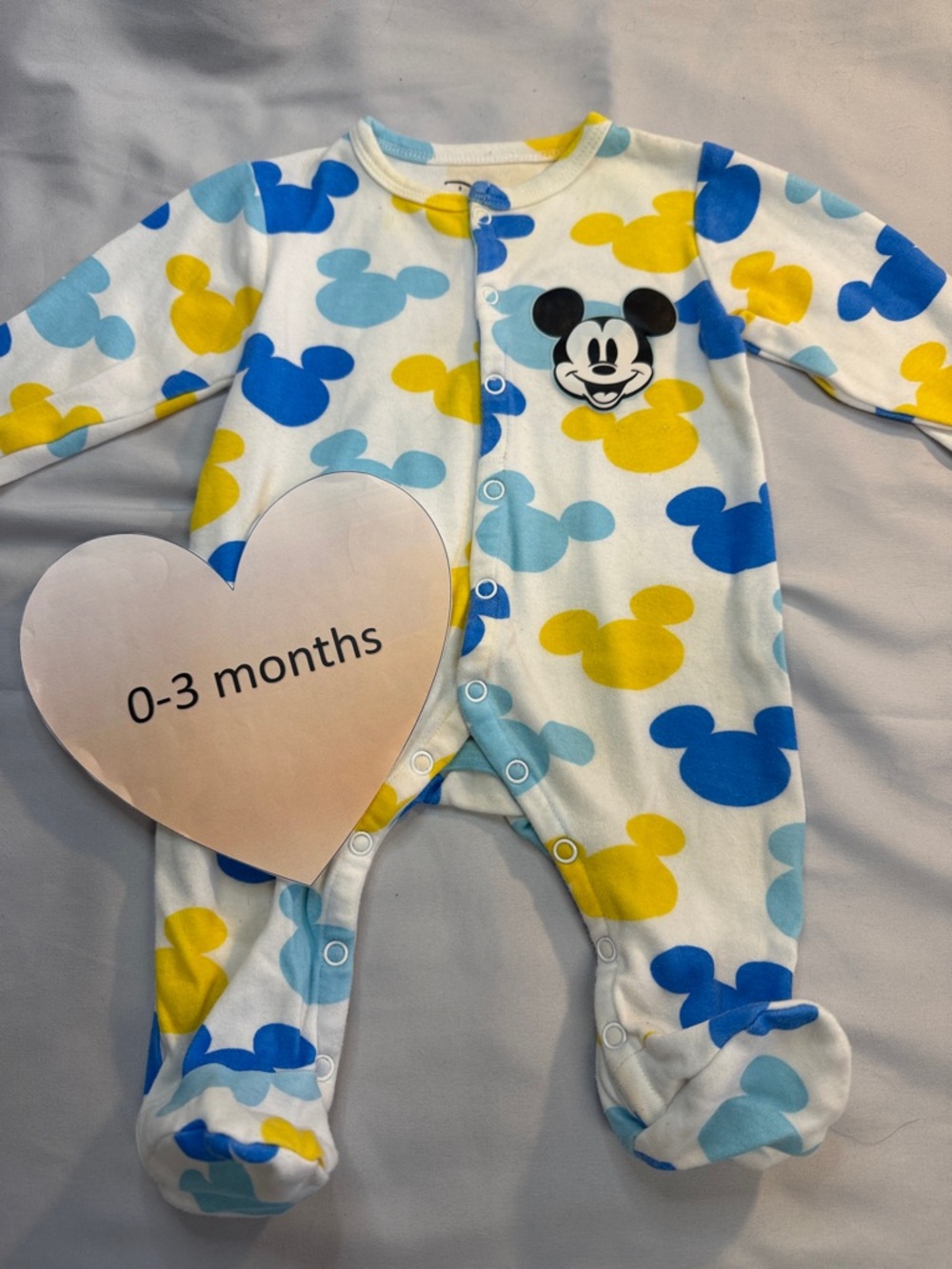 Disney X Babyoye - Mickey Mouse Blue and Yellow Footie Sleeper